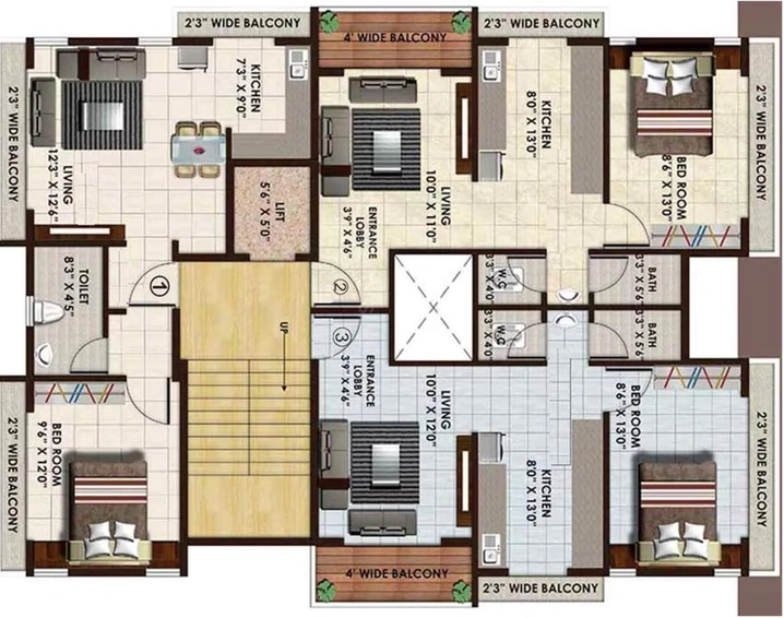 Floor Plan of Subhadra Shree Ganesh Apartment in Makhmalabad, Nashik - Image 260826