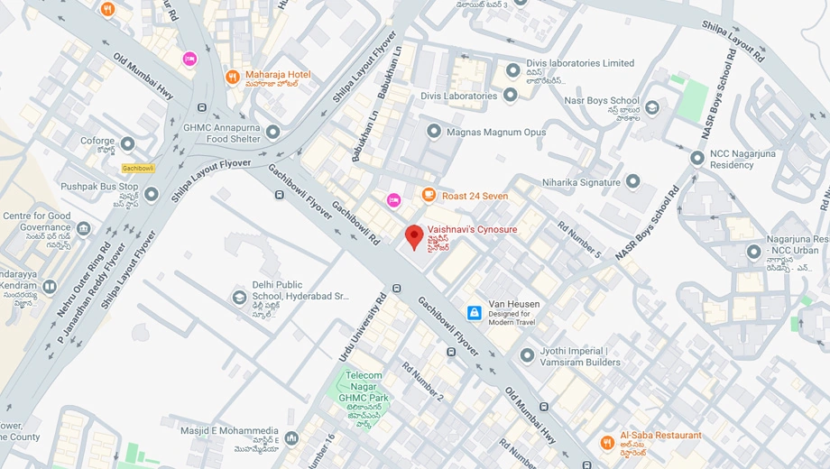 Location of Vaishnavi Cynosure in Gachibowli, Hyderabad - Image 361510