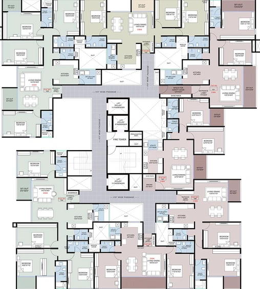 Floor Plan of Deshpande Shivneri Torna in Kothrud, Pune - Image 260012