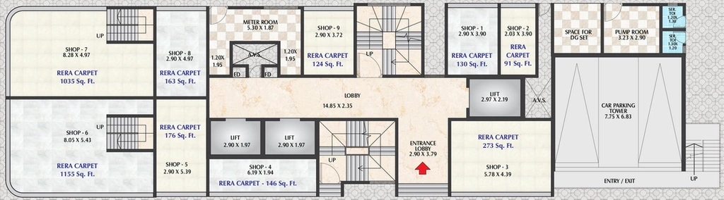 Floor Plan of Commercial Pragati Pinnacle in Vikhroli East, Mumbai - Image 272134