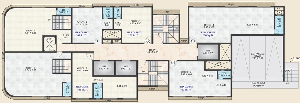Floor Plan of Commercial Pragati Pinnacle in Vikhroli East, Mumbai - Image 272133