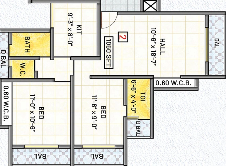 2 BHK Flat in Sushmita Diamond Palace in Bhiwandi, Thane - Image 849199