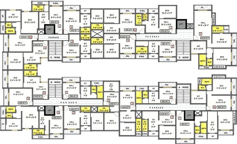 Floor Plan of Sushmita Diamond Palace in Bhiwandi, Thane - Image 260104