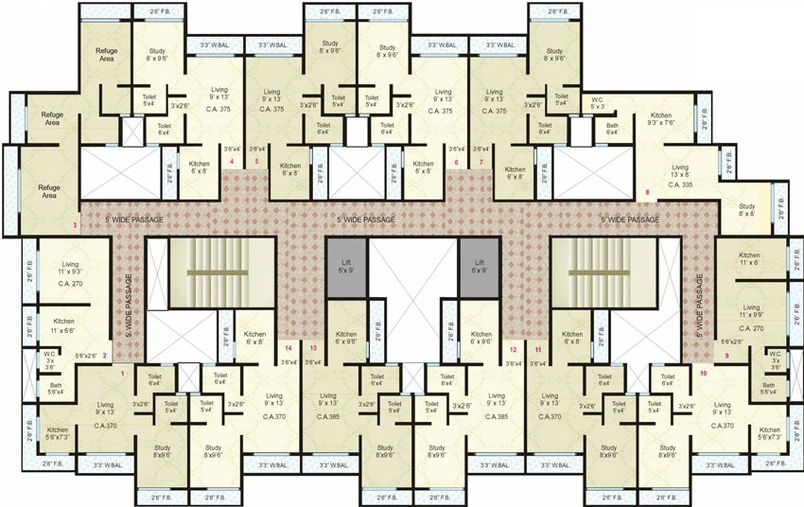 Floor Plan of Mrida Hasha Heights in Virar East, Palghar - Image 82158
