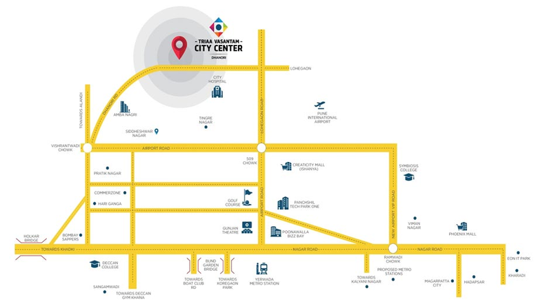 Location of Triaa Vasantam City Center in Dhanori, Pune - Image 270707