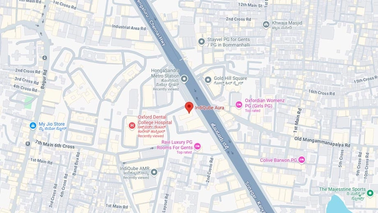 Location of Coworking Space in IndiQube Aura, Bommanahalli - Image 284024