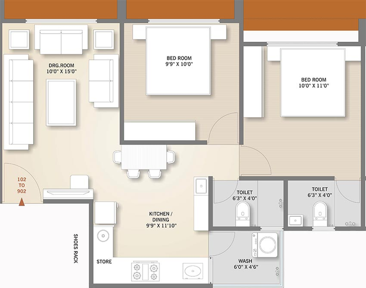2 BHK Flat in Ganesh Arise in Vatva, Ahmedabad - Image 849297