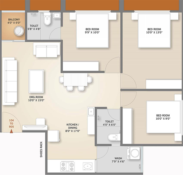 3 BHK Flat in Ganesh Arise in Vatva, Ahmedabad - Image 849298