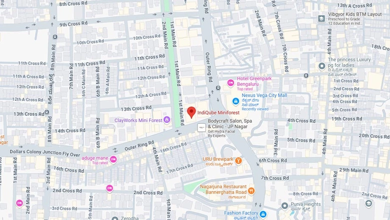 Location of Coworking Space in IndiQube Miniforest, JP Nagar - Image 284720