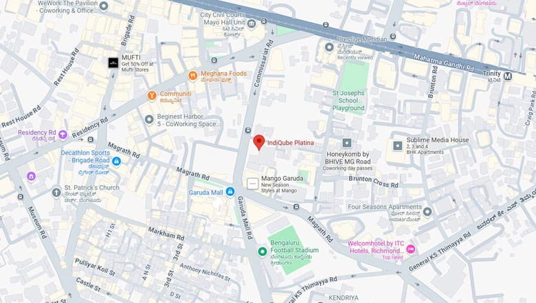 Location of Coworking Space in IndiQube Platina, MG Road - Image 284785