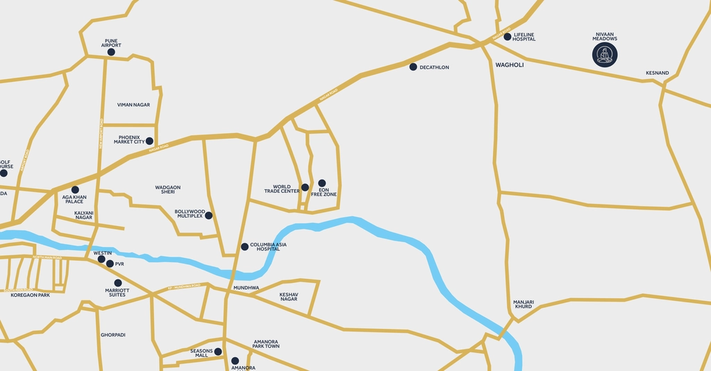 Location of Vishal Nivaan Meadows in Wagholi, Pune - Image 369802