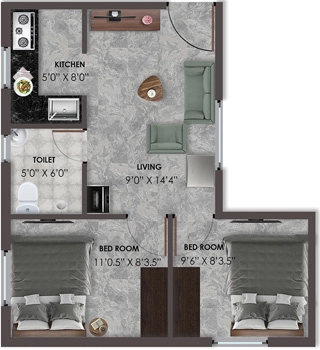 2 BHK Flat in Vijay Raja VRX 360 in Thirumazhisai, Chennai - Image 885928