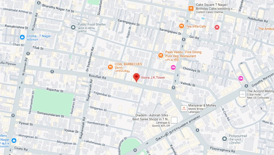 Location of Voora JK Tower in T Nagar, Chennai - Image 367320
