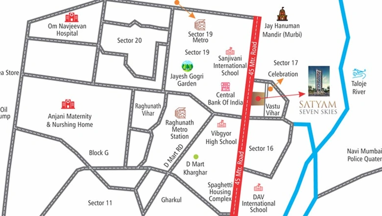 Location of Jai Satyam Seven Skies in Kharghar, Navi Mumbai - Image 36548
