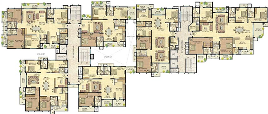 Floor Plan of Raheja Quiescent Heights in Madhapur, Hyderabad - Image 260697