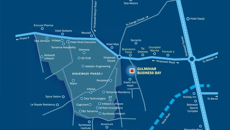 Location of Gulmohar Business Bay in Hinjewadi, Pune - Image 271725