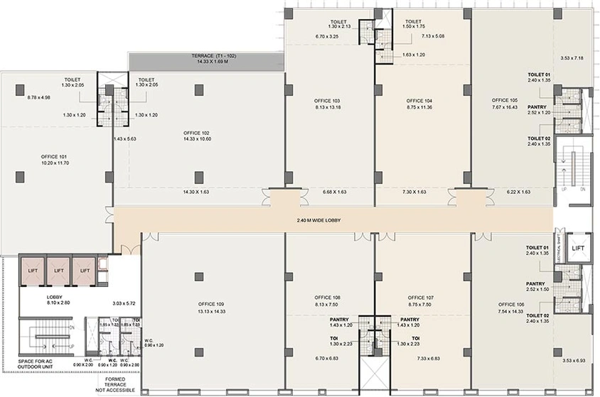 Floor Plan of KBT Kohinoor Business Tower in Mundhwa, Pune - Image 271776
