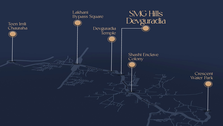 Location of SMG Hills in Bicholi Hapsi, Indore - Image 276791