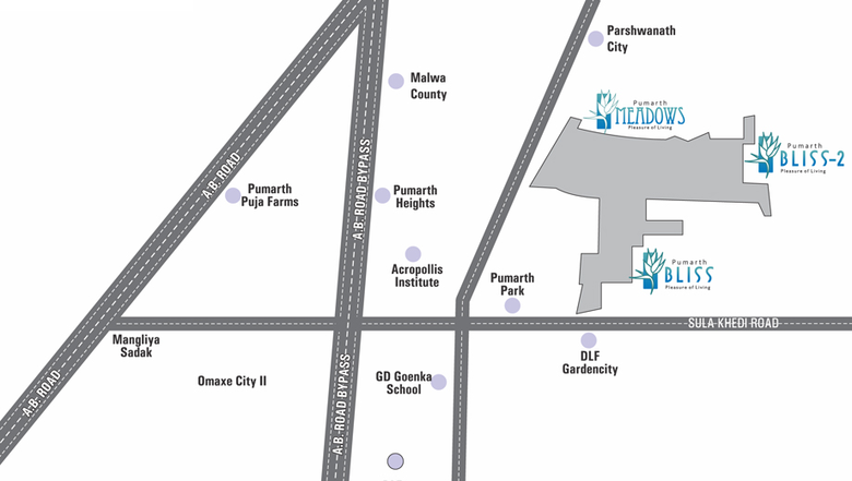 Location of Pumarth Bliss 2 in AB Bypass Road, Indore - Image 276776
