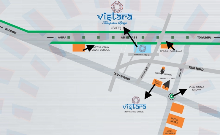 Location of Suncity Vistara Township in AB Bypass Road, Indore - Image 361891