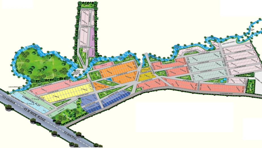 Master Plan of Abhinav Aadhaar City in Vidisha Road, Bhopal - Image 336901