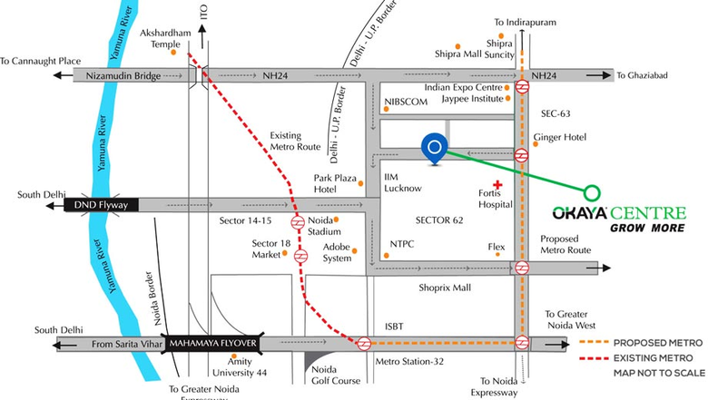 Location of Okaya Centre in Sector 62, Noida - Image 272489