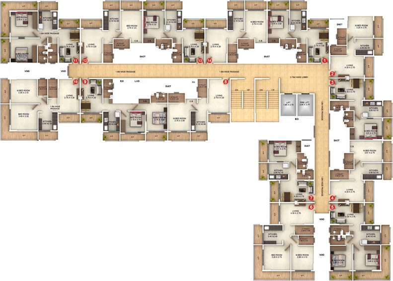 Floor Plan of GBK Vishwajeet Precious in Kalyan West, Thane - Image 22599