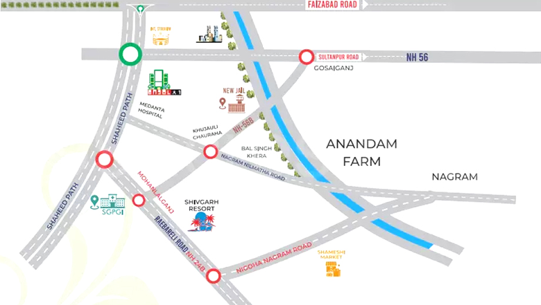Location of DaleIndia Aanandam Farms in Mohanlalganj, Lucknow - Image 276913