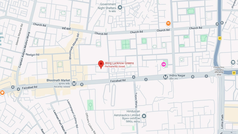 Location of Wing Lucknow Greens in Sultanpur Road, Lucknow - Image 363998