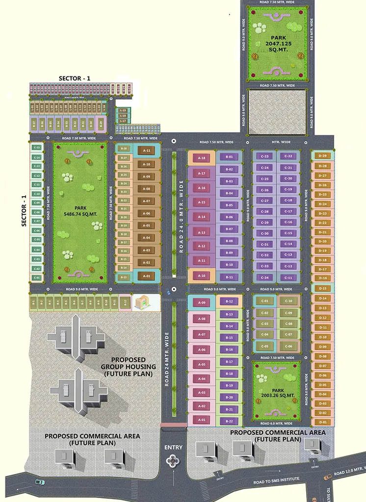 Master Plan of Wing Lucknow Greens in Sultanpur Road, Lucknow - Image 363999