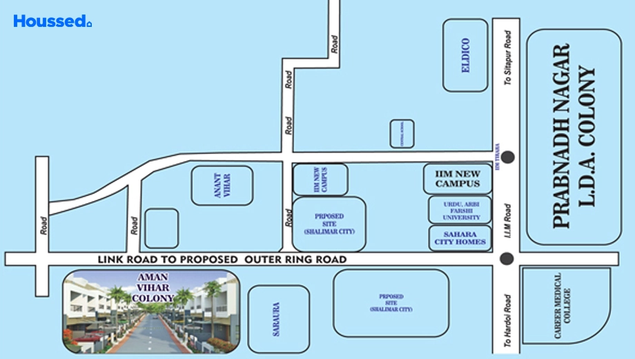 Location of Aman Vihar Phase 1 in IIM Road, Lucknow - Image 367883