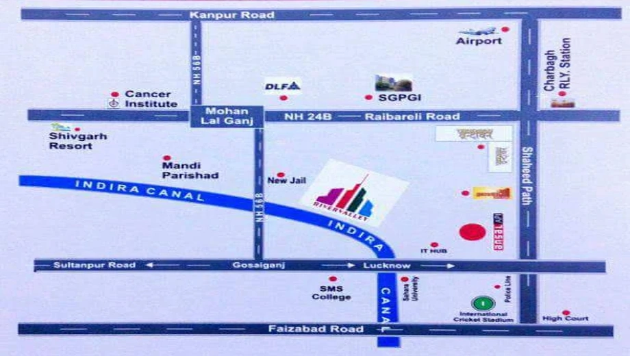 Location of Vikas River Valley in Sushant Golf City, Lucknow - Image 364055