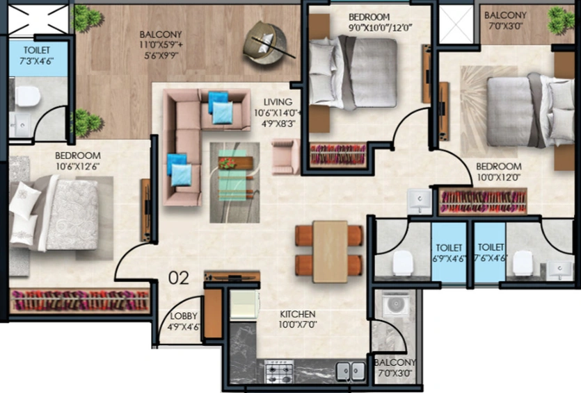 3 BHK Flat in 24 Sunshine Towers in Chikhali, Pune - Image 448249