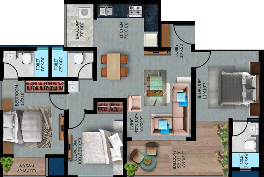 3 BHK Flat in 24 Sunshine Towers in Chikhali, Pune - Image 448250