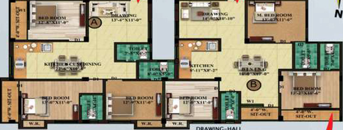 Floor Plan of MM Menaka Tower in Cuttack, Bhubaneswar - Image 261682