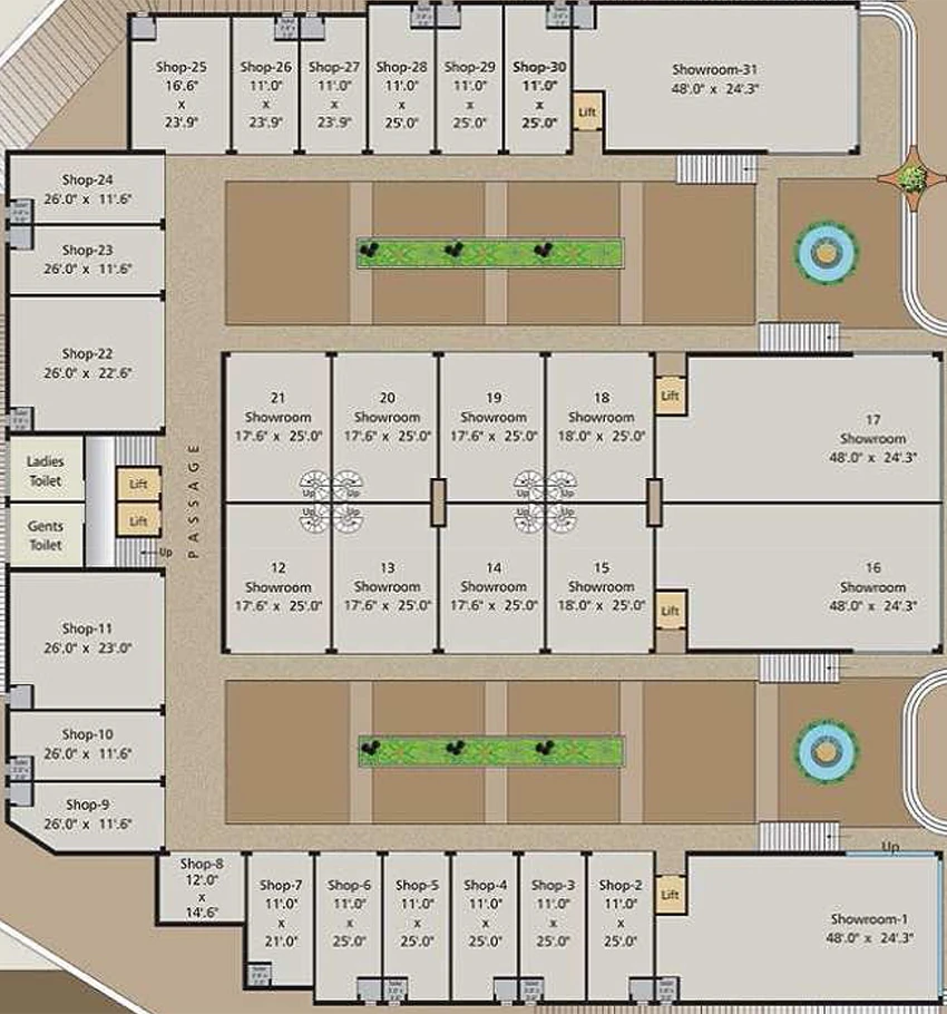 Floor Plan of Kanha Capital in Alkapuri, Vadodara - Image 355674