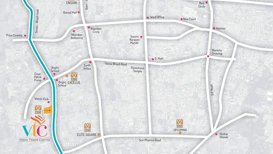 Location of Vihav Trade Center in Bhayli Road, Vadodara - Image 357391