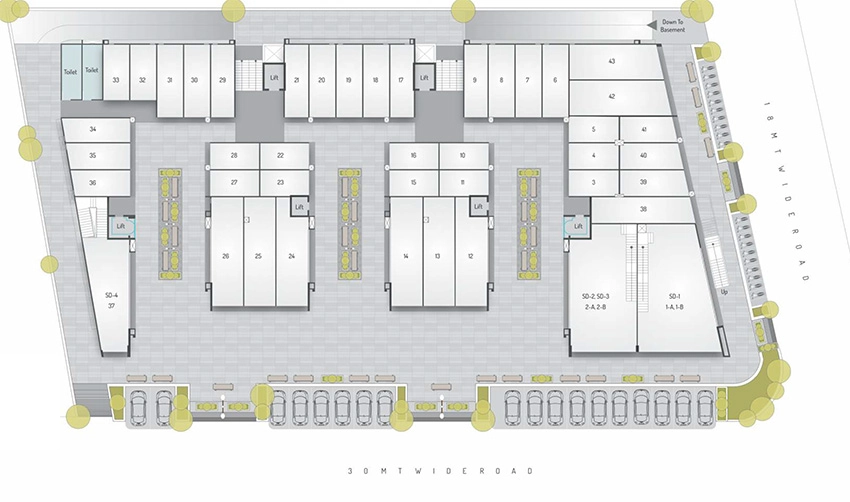 Master Plan of Vihav Trade Center in Bhayli Road, Vadodara - Image 357392
