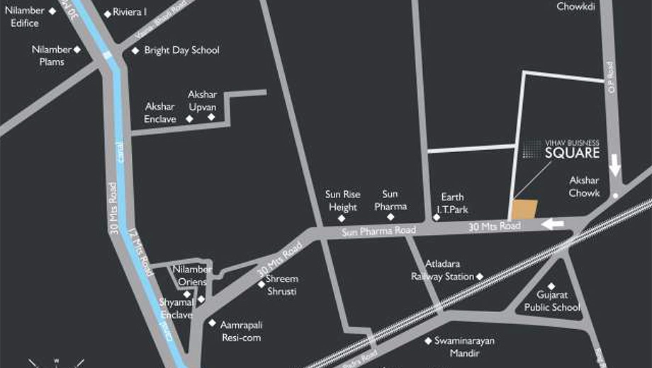 Location of Vihav Business Square in Atladara, Vadodara - Image 356983