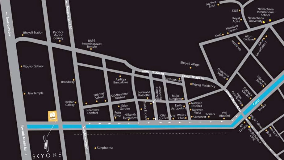 Location of Commercial Vihav Skyone in Bhayli Road, Vadodara - Image 354327