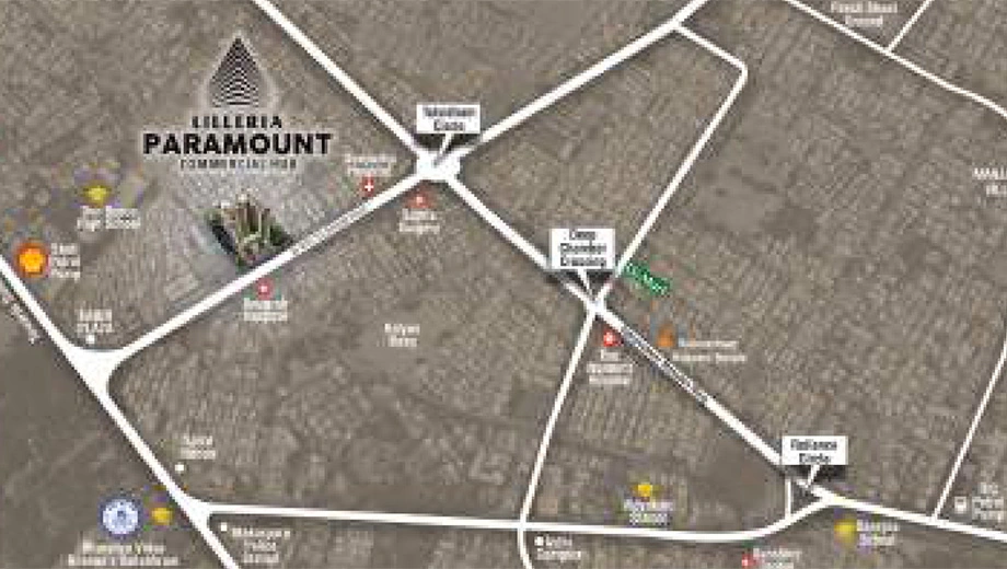 Location of Commercial Lilleria Paramount in Manjalpur, Vadodara - Image 355842