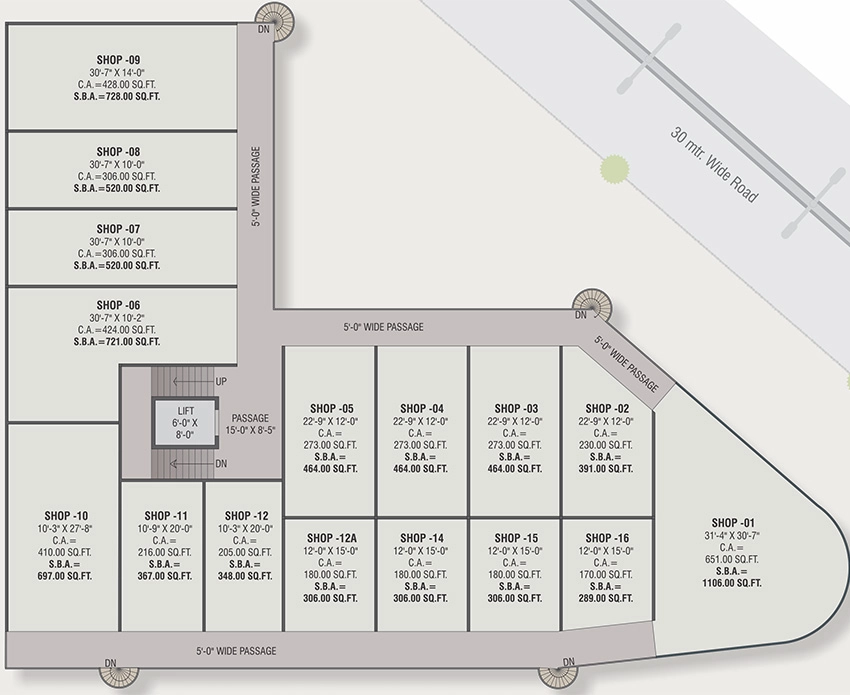 Floor Plan of Le City Centre in Old Padra Road, Vadodara - Image 355769