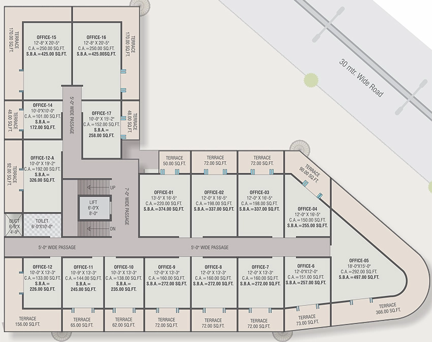 Floor Plan of Le City Centre in Old Padra Road, Vadodara - Image 355768