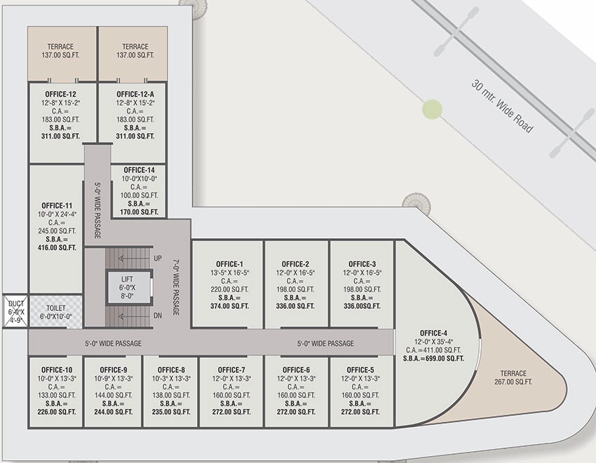 Floor Plan of Le City Centre in Old Padra Road, Vadodara - Image 355767