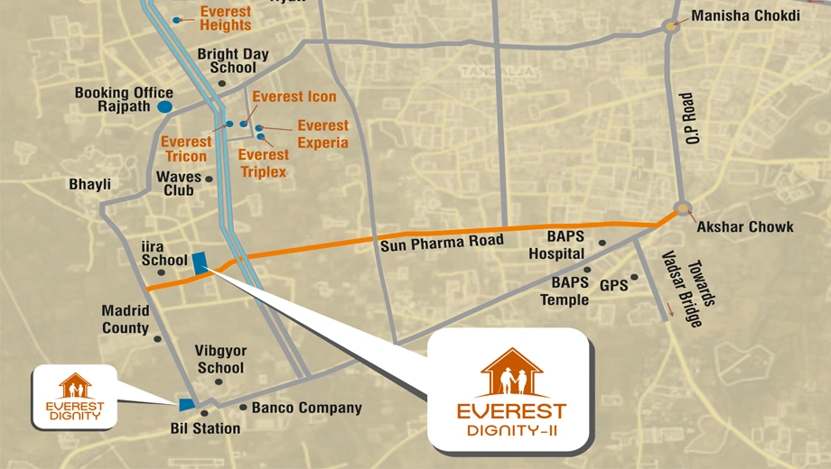 Location of Commercial Everest Unity in Bhayli, Vadodara - Image 362810