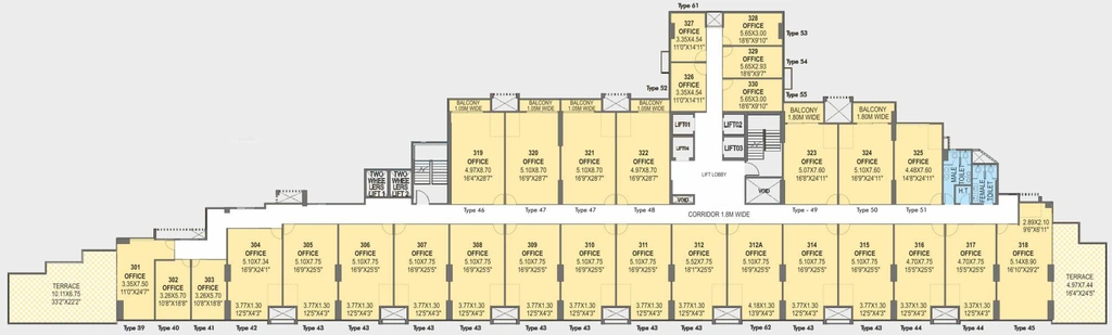Floor Plan of Commercial Geras Imperium Alpha in Kharadi, Pune - Image 280287