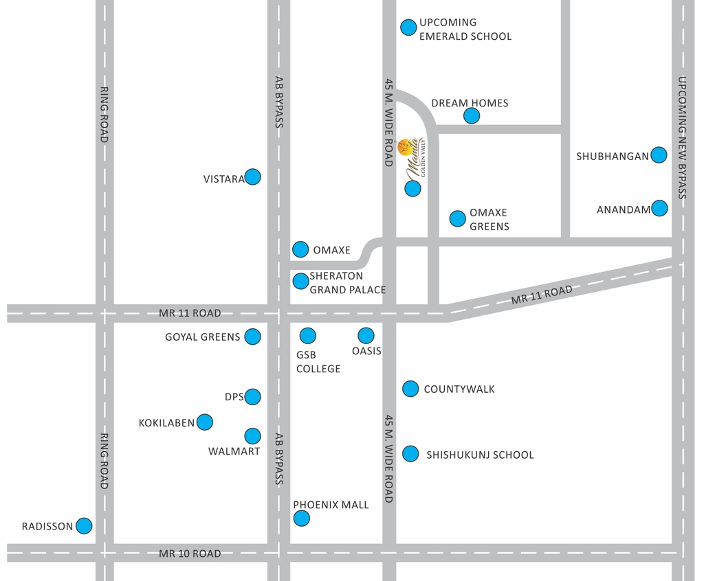 Location of Dhara Mamta Golden Valley in AB Bypass Road, Indore - Image 367138