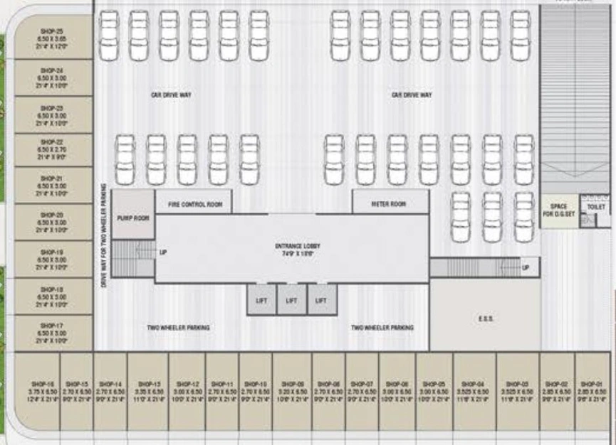 Floor Plan of Commercial Sairama One World in Khanda Colony, Navi Mumbai - Image 279836