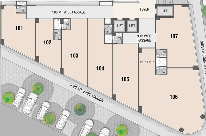 Floor Plan of Swarnim Business Center in Vaishnodevi Circle, Ahmedabad - Image 324553