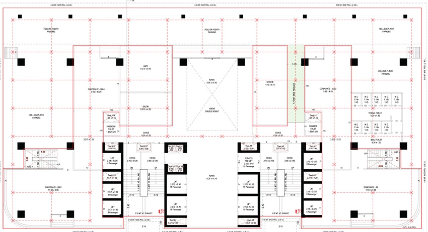 Floor Plan of Adani Inspire Corporate Capital in Vaishnodevi Circle, Ahmedabad - Image 325124